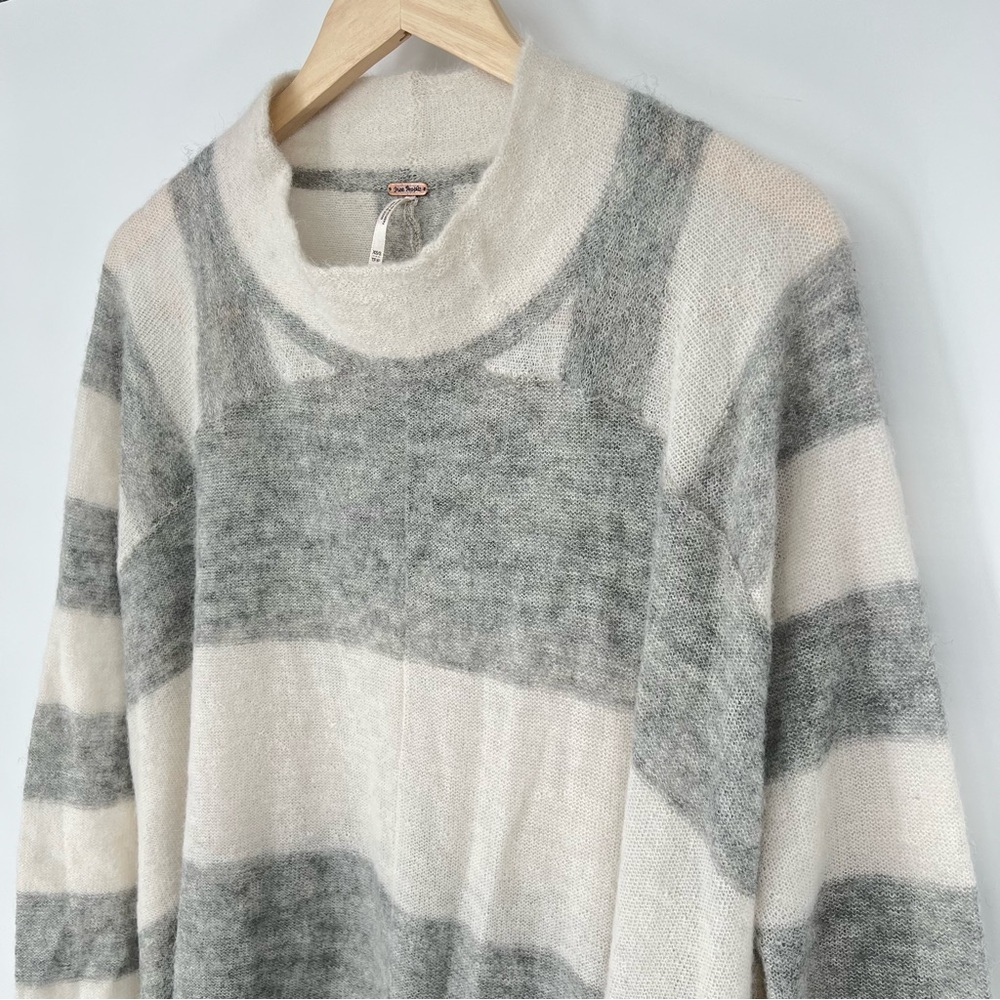Free People Lafayette Alpaca Stripe Mock Tunic Poncho /Dress size XS/S Oversized - Picture 5 of 11